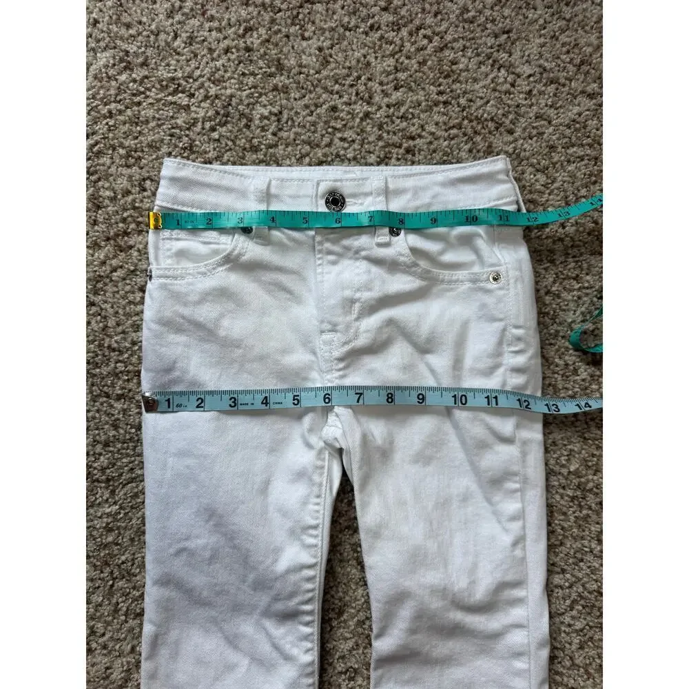 GIRLS GAP 70's Flared High Rise White Jeans, size Girls 6, Adjustable waist
